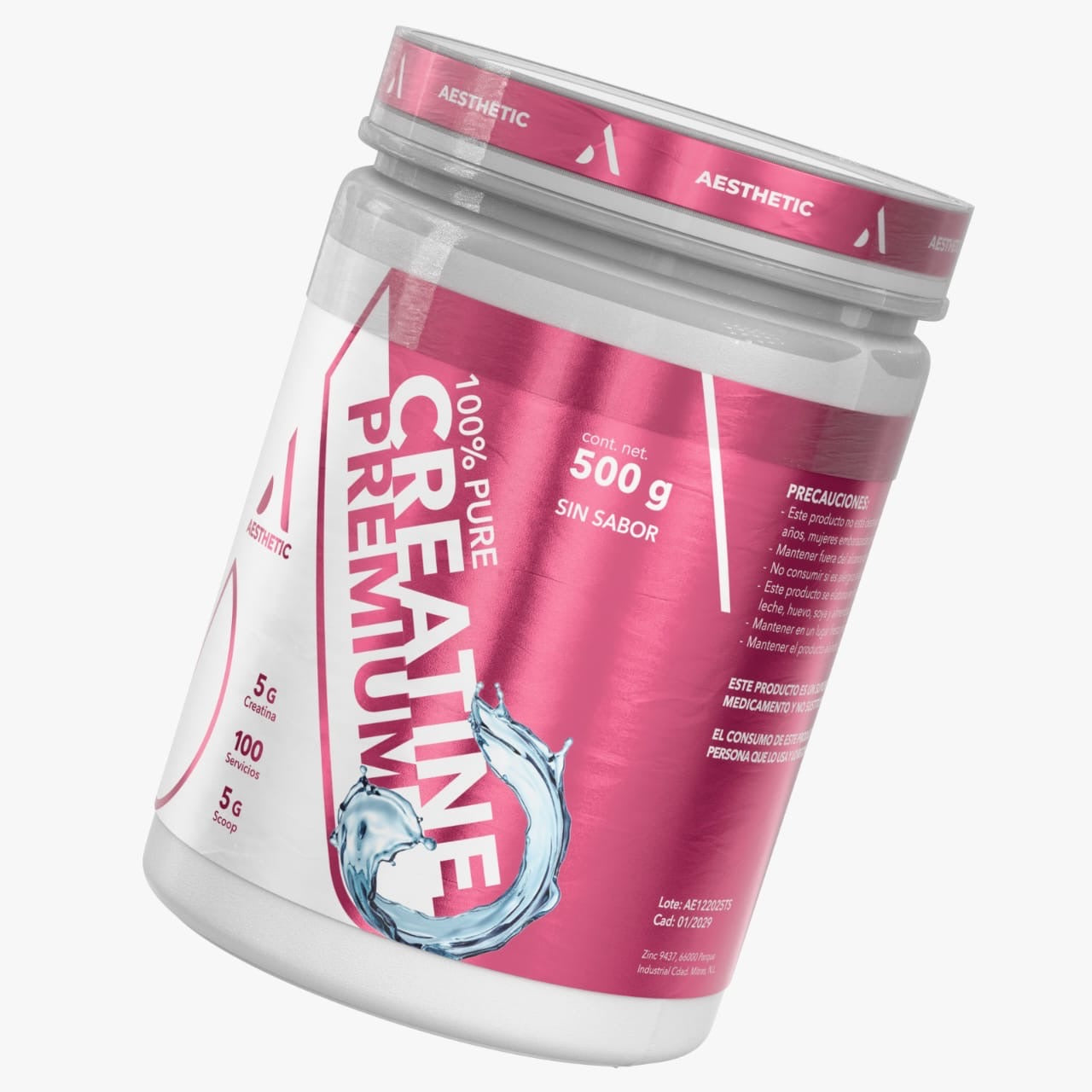 Aesthetic Creatina Micronizada Premium 500g 100 Servicios