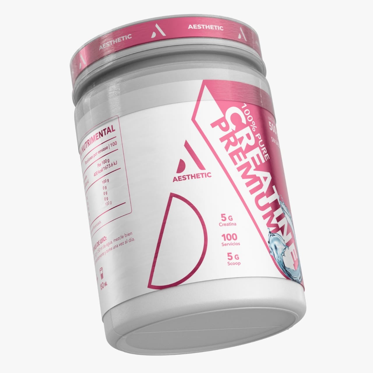 Aesthetic Creatina Micronizada Premium 500g 100 Servicios