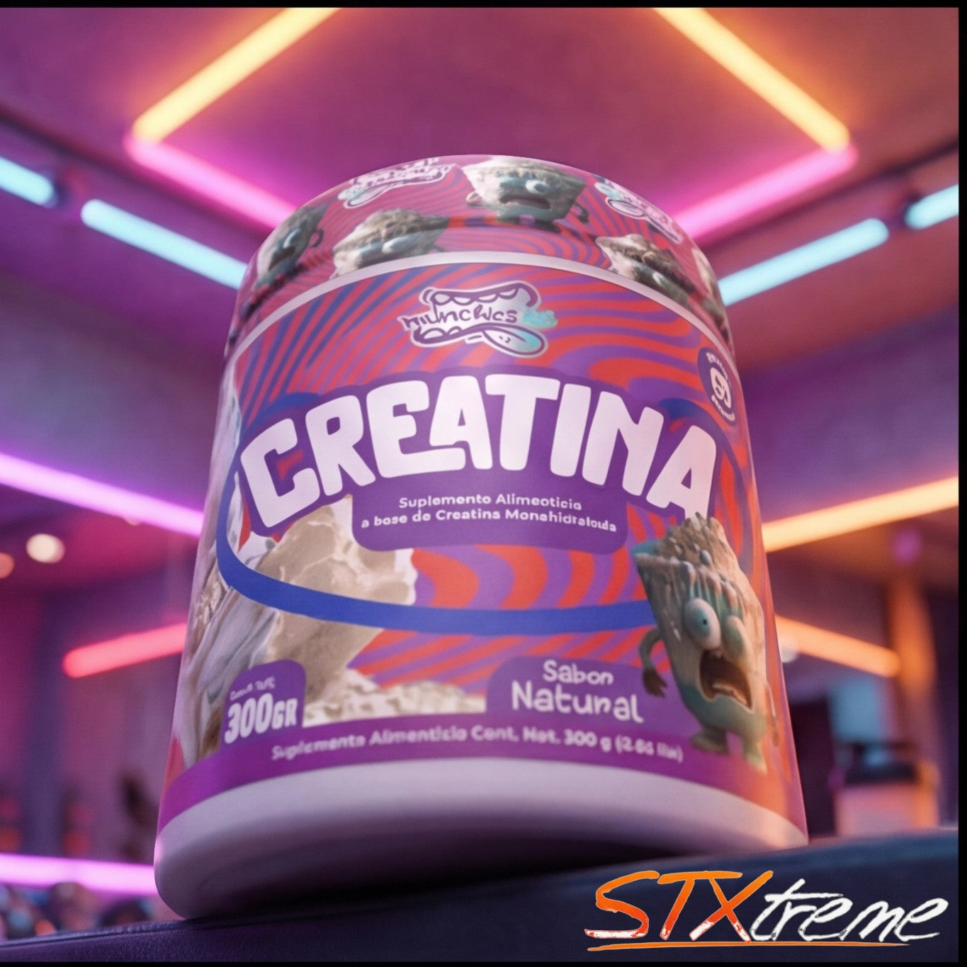 Creatina Monohidratada Munchies Lab 300g 60 Servicios Fuerza