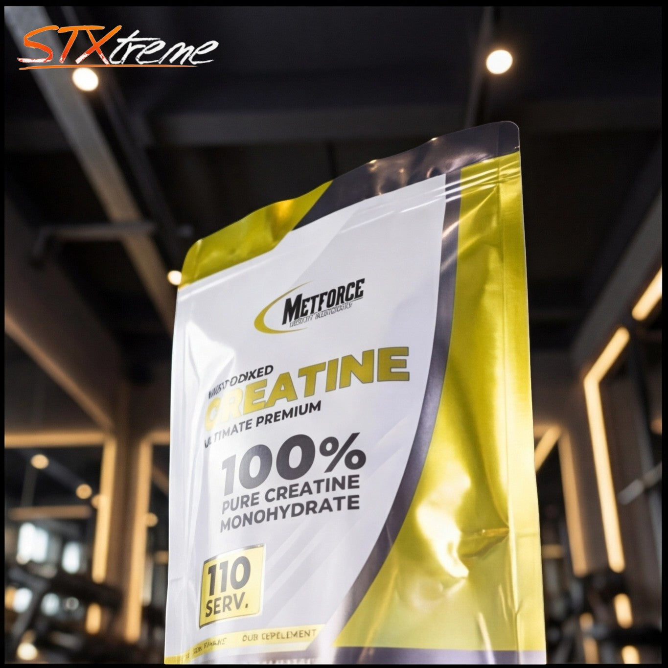 Creatina Monohidratada Metforce 550g 110 Servicios Fuerza Y Volumen