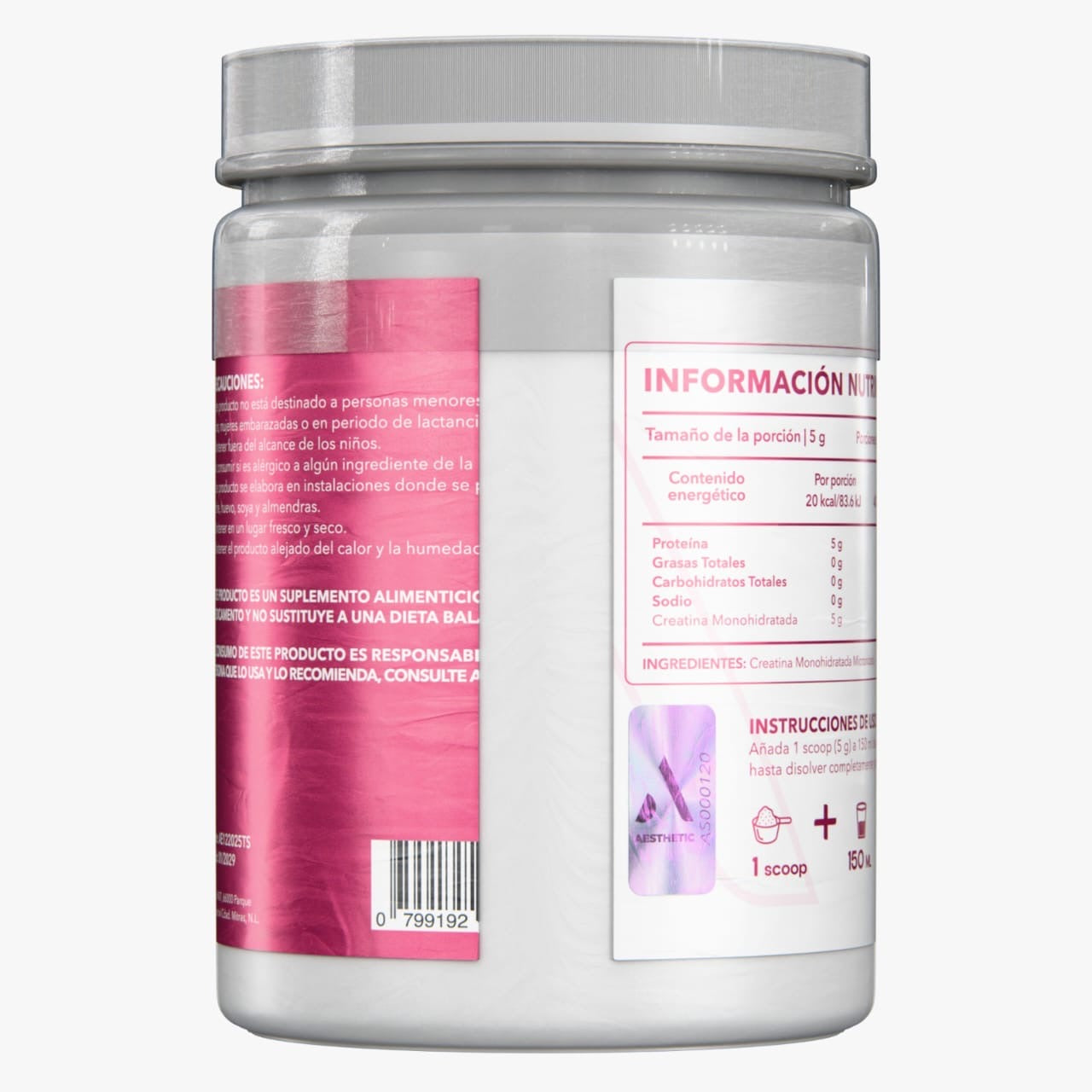 Aesthetic Creatina Micronizada Premium 500g 100 Servicios