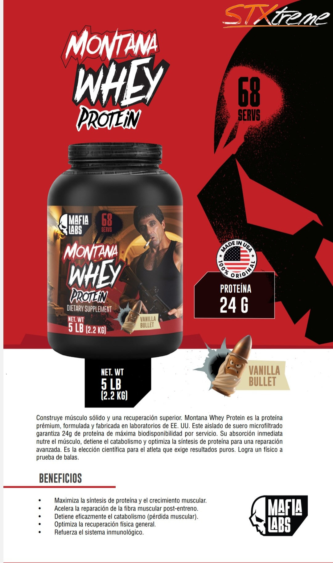Montana Whey Mafia Labs 5 Lbs Proteina Whey Para Masa Muscular