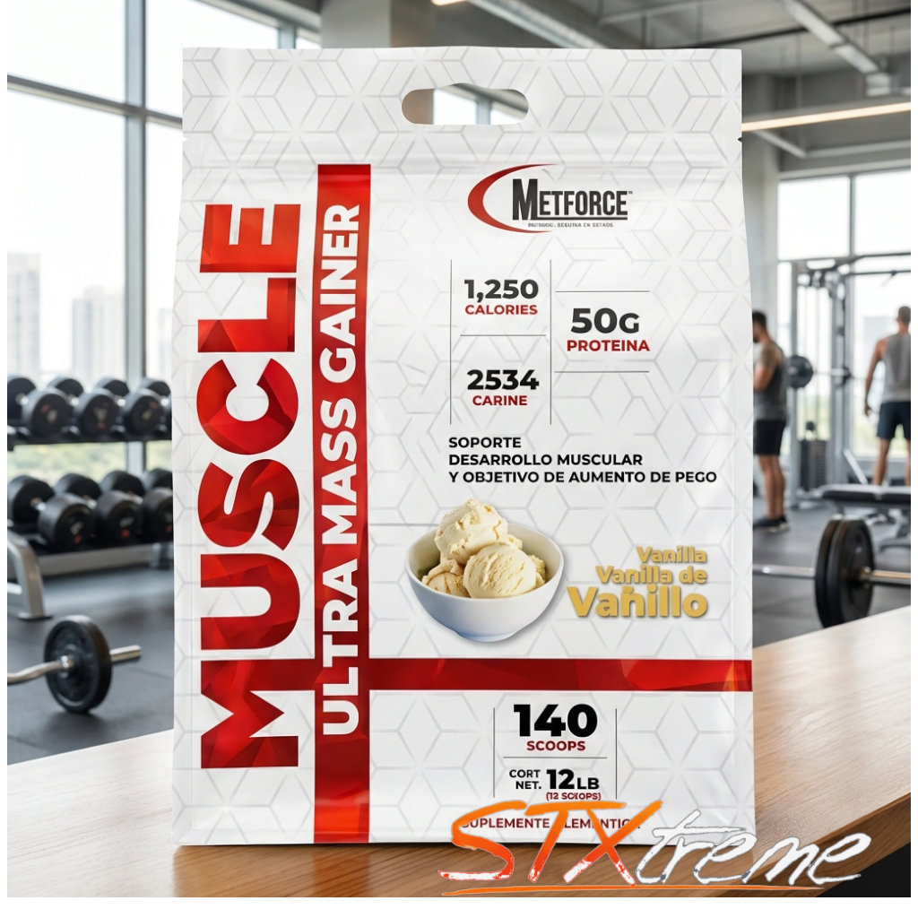 Muscle Ultra Mass Gainer Metforce 12 Lbs Volumen Y Peso Corporal