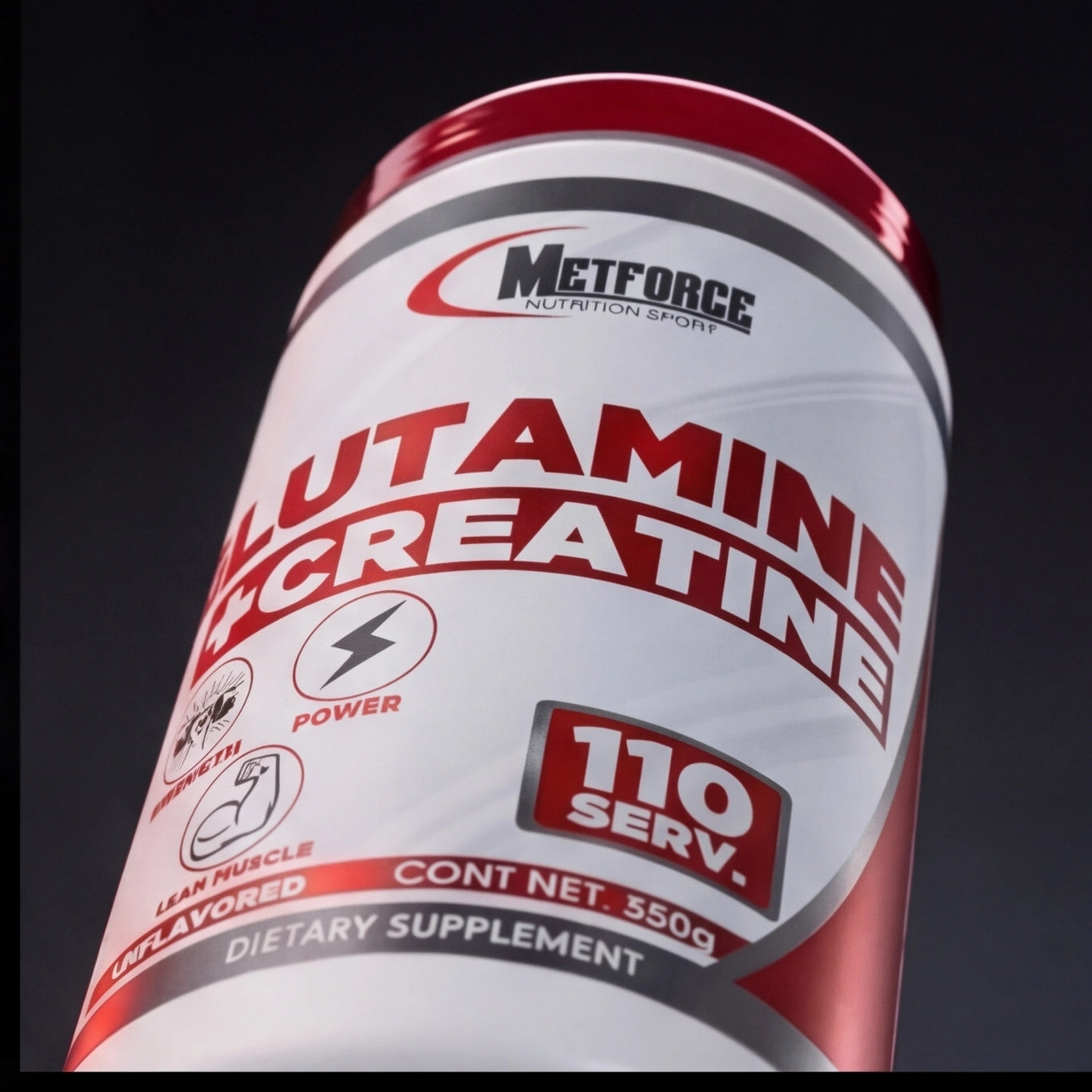 Glutamine Creatine Metforce 550g Creatina Glutamina Fuerza