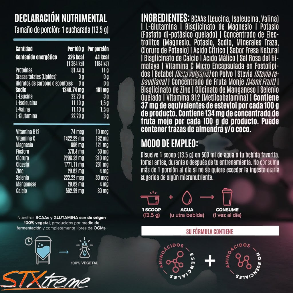 BCAAs Glutamina Birdman 405g Aminoacidos Plant Based Premium