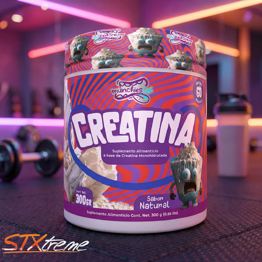 Creatina Monohidratada Munchies Lab 300g 60 Servicios Fuerza