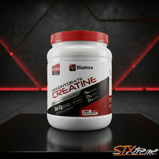 Creatina Monohidratada Biotrex 1 Kg 200 Servicios Fuerza Y Volumen