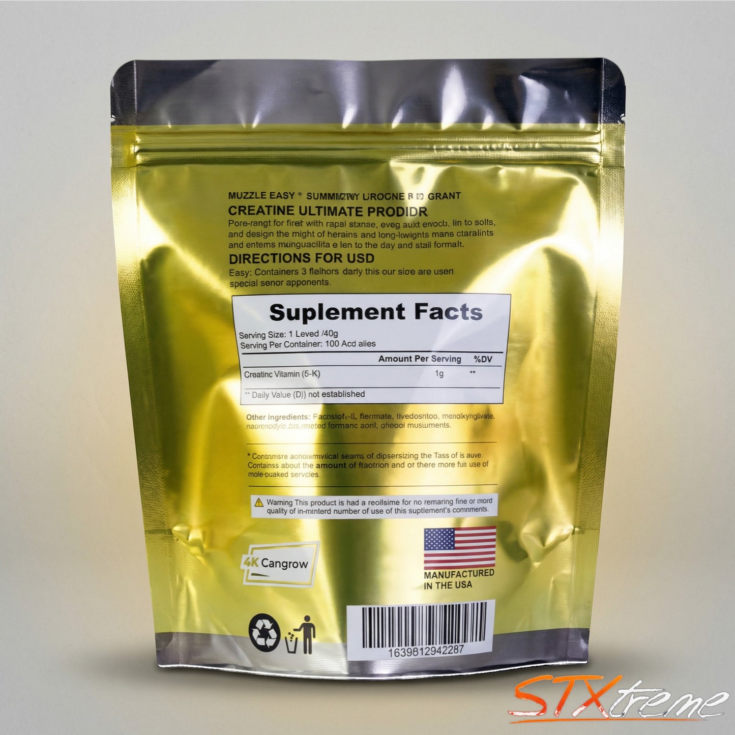 Creatina Monohidratada Metforce 550g 110 Servicios Fuerza Y Volumen