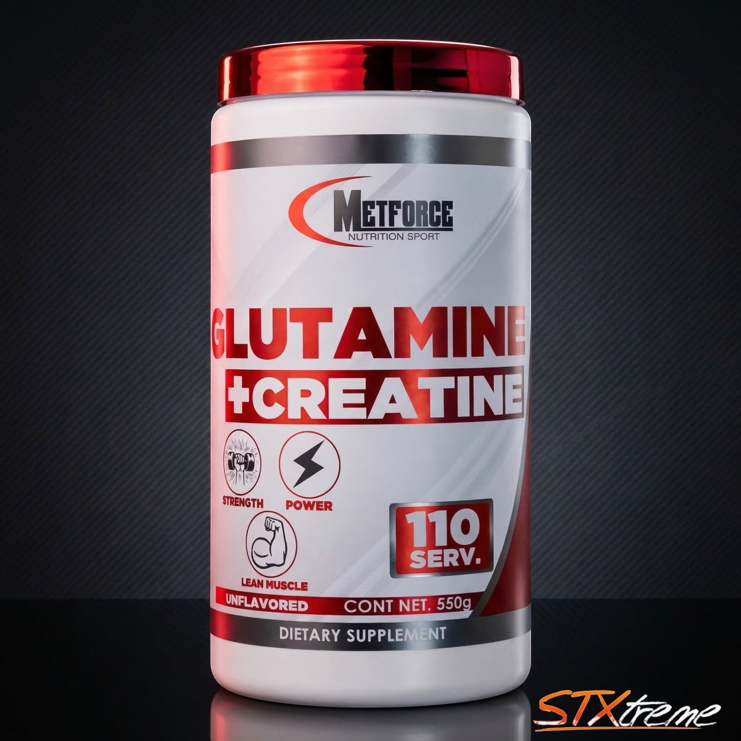 Glutamine Creatine Metforce 550g Creatina Glutamina Fuerza