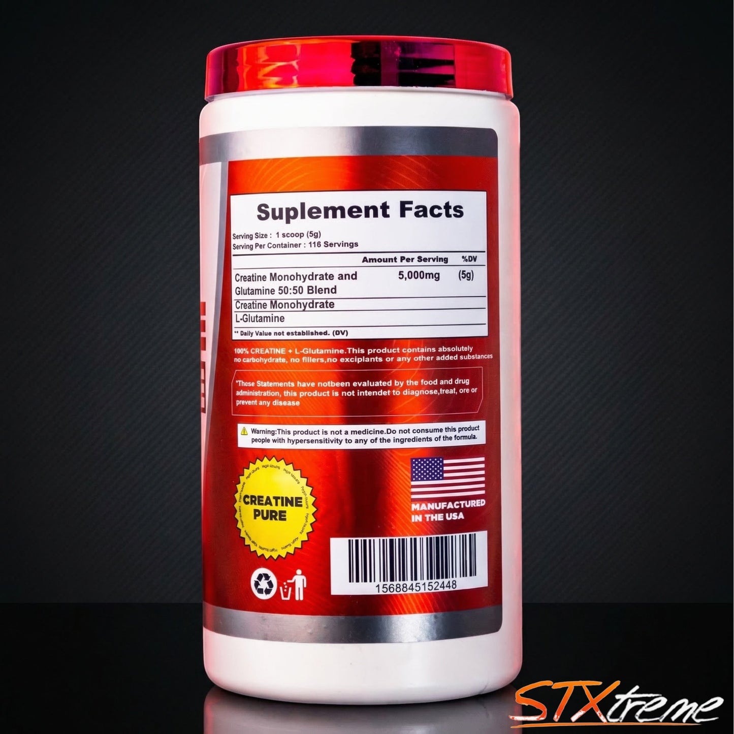 Glutamine Creatine Metforce 550g Creatina Glutamina Fuerza