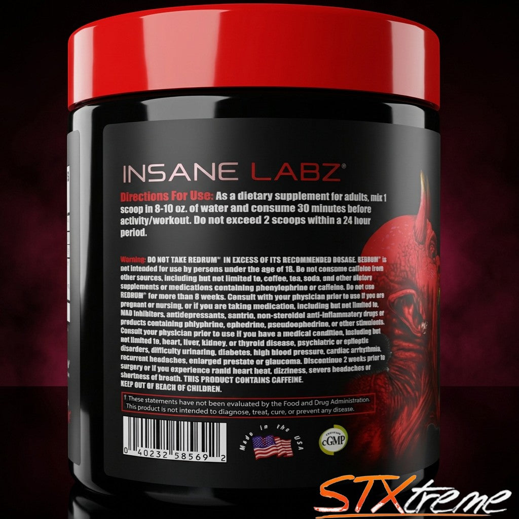 Redrum Insane Labz 25 Serv Pre Entreno Estimulacion Extrema